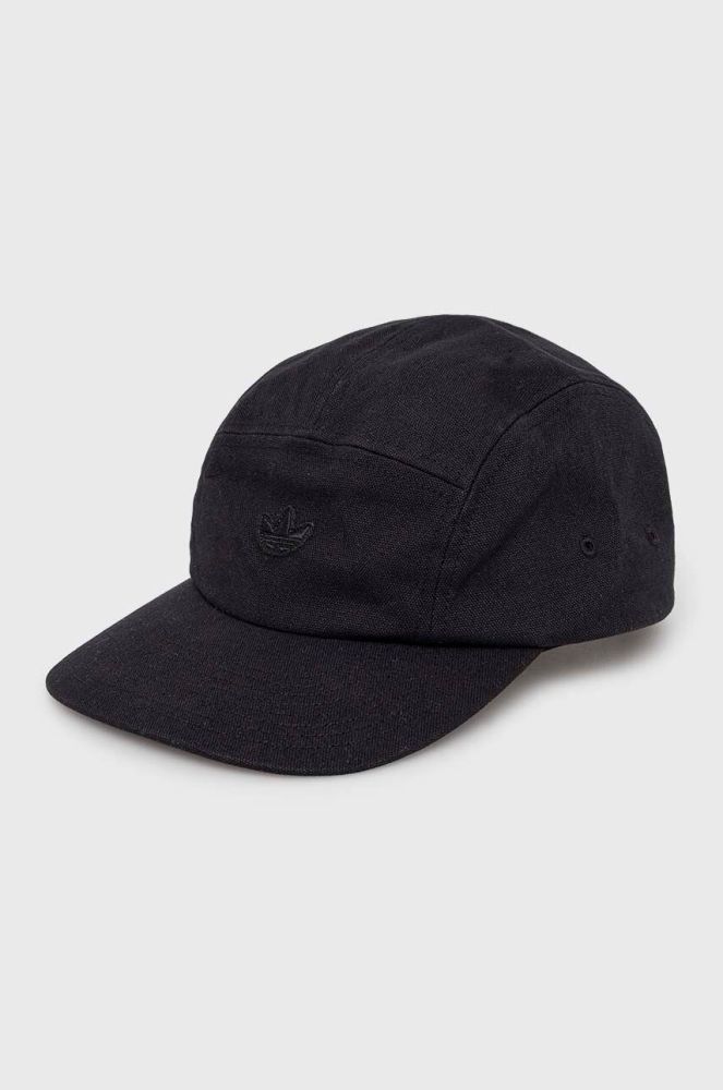 Бавовняна бейсболка adidas Originals Adicolor Five-Panel Cap колір чорний однотонна H34573-BLACK