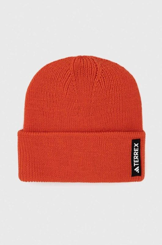 Шапка adidas TERREX колір помаранчевий з товстого трикотажу вовна