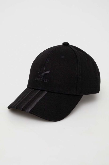 Бавовняна бейсболка adidas Originals колір чорний однотонна (3551778)