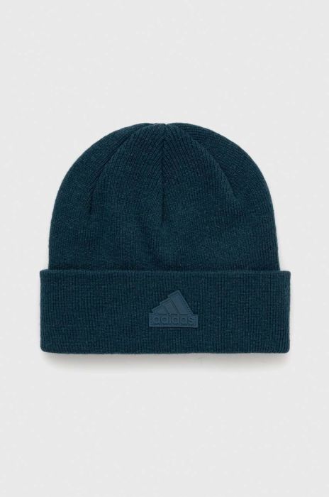 Вовняна шапка adidas Performance колір зелений вовна
