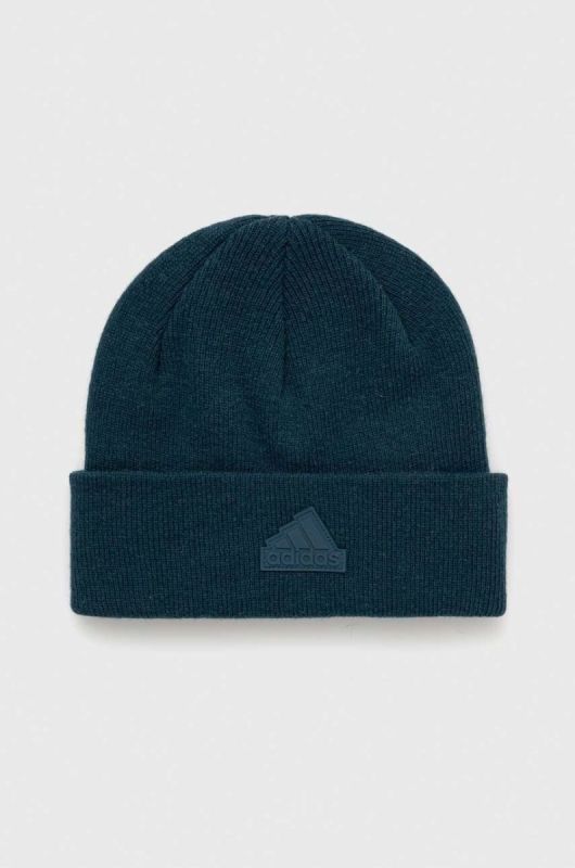Вовняна шапка adidas Performance колір зелений вовна