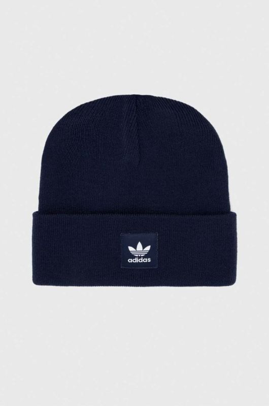 Шапка adidas Originals колір синій з тонкого трикотажу