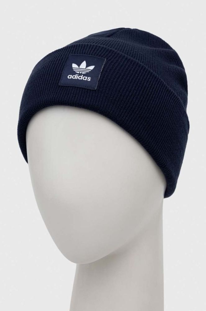 Шапка adidas Originals колір синій з тонкого трикотажу фото 2