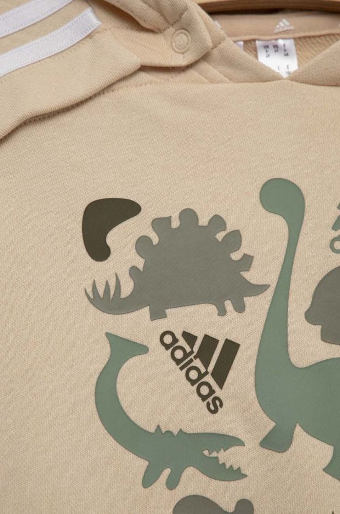 Дитячий спортивний костюм adidas I AOP FT колір бежевий фото 3
