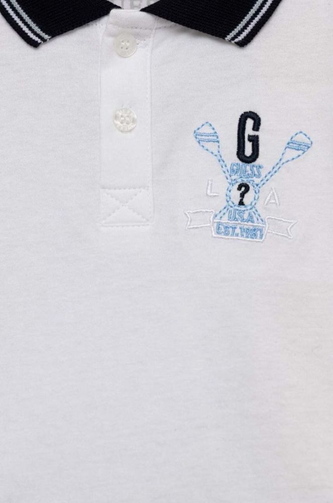 Дитячий бавовняний спортивний костюм Guess колір білий фото 3