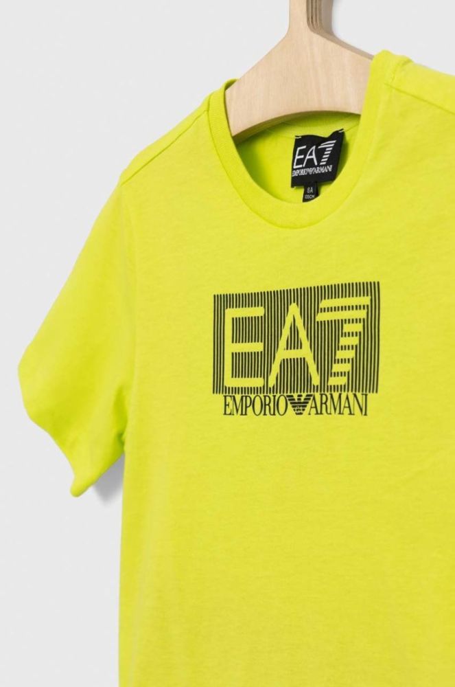 Дитячий бавовняний комплект EA7 Emporio Armani колір зелений фото 3