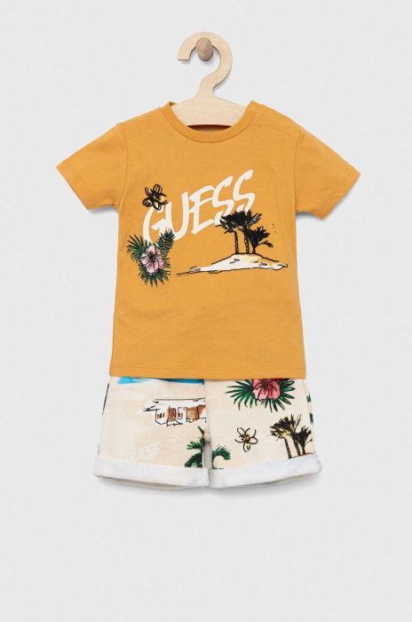 Дитячий бавовняний комплект Guess колір жовтий (3131545)