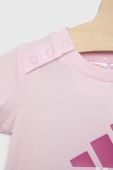 Дитячий бавовняний комплект adidas I BL CO T колір рожевий