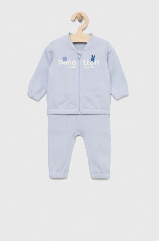 Дитячий бавовняний костюм United Colors of Benetton колір фіолетовий (2983964)