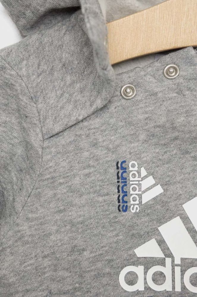 Дитячий спортивний костюм adidas I BLUV FL колір сірий фото 3