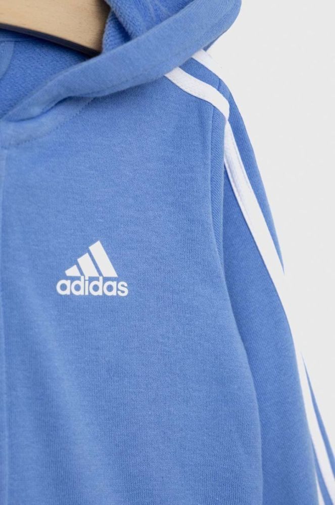 Дитячий спортивний костюм adidas I 3S FZ FL JOG колір блакитний фото 3