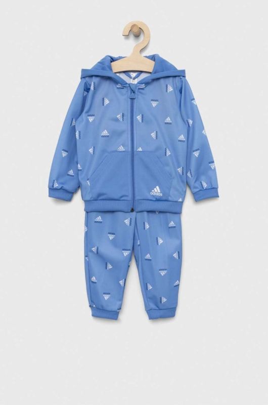 Дитячий спортивний костюм adidas I BLUV SHINY колір блакитний