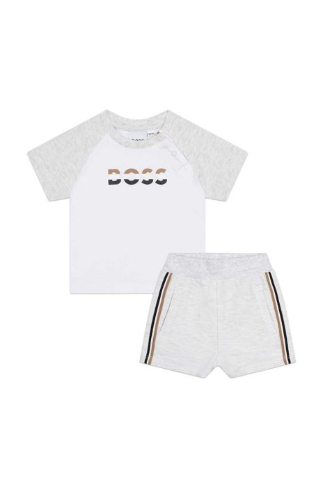 Дитячий бавовняний комплект BOSS колір сірий