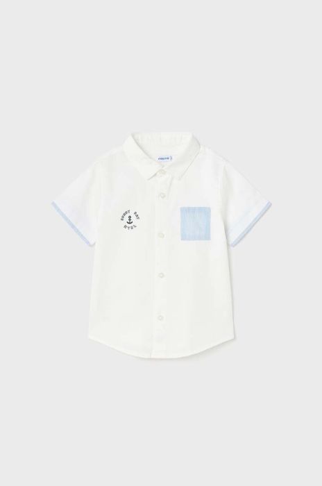 Бавовняна сорочка для немовля Mayoral колір білий (2933593)