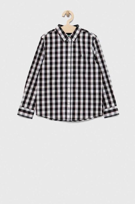 Дитяча бавовняна сорочка United Colors of Benetton колір чорний (2984017)