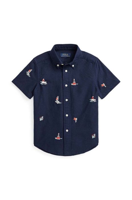 Дитяча бавовняна сорочка Polo Ralph Lauren колір чорний
