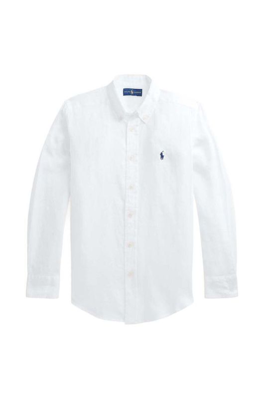 Дитяча лляна сорочка Polo Ralph Lauren колір білий (3224458)