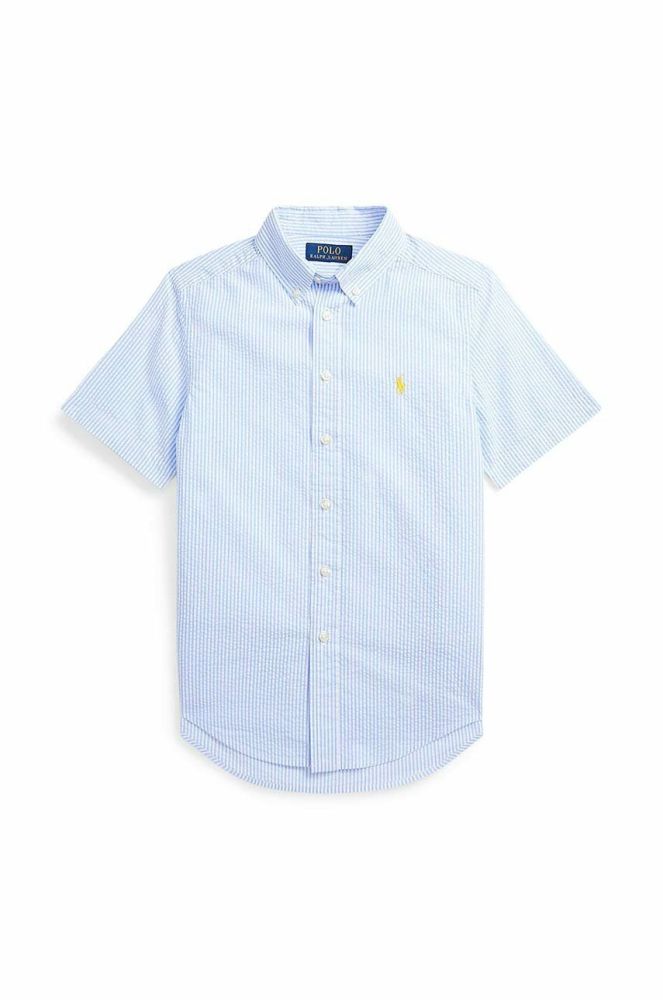 Дитяча бавовняна сорочка Polo Ralph Lauren колір блакитний (2971005)