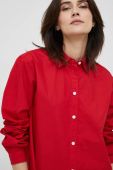 Бавовняна сорочка Tommy Hilfiger жіноча колір червоний relaxed класичний комір (2890529)