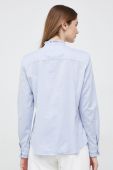 Бавовняна сорочка Tommy Hilfiger жіноча regular зі стійкою колір блакитний