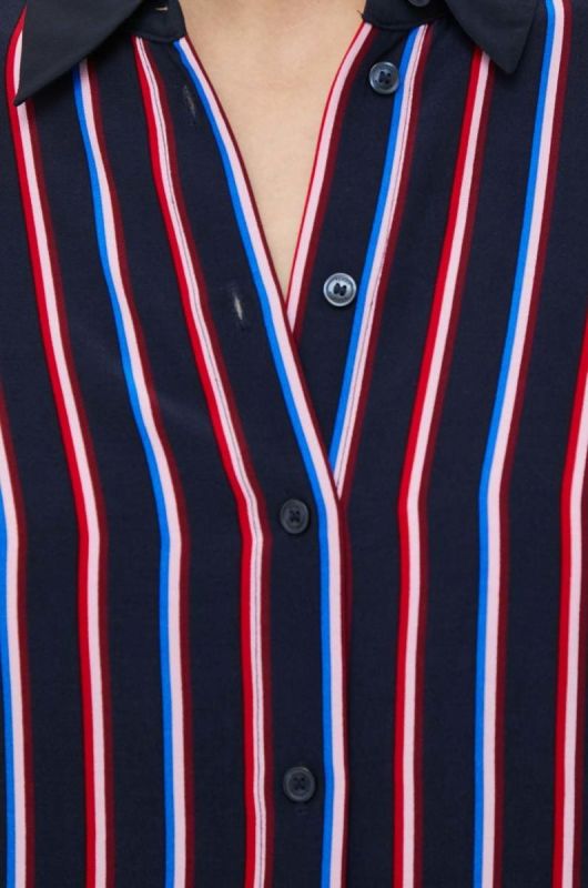 Сорочка Tommy Hilfiger жіноча колір синій regular класичний комір (2862348) фото 2