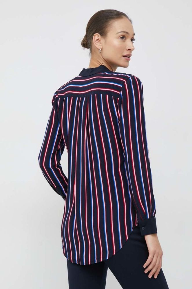 Сорочка Tommy Hilfiger жіноча колір синій regular класичний комір (2862348) фото 4
