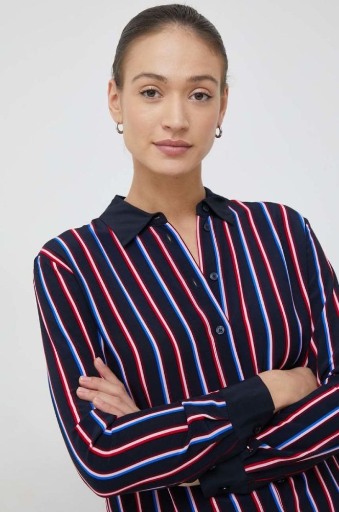 Сорочка Tommy Hilfiger жіноча колір синій regular класичний комір (2862348) фото 5