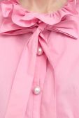 Бавовняна сорочка Custommade жіноча колір рожевий relaxed класичний комір