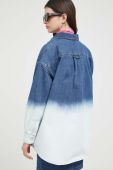 Джинсова сорочка Love Moschino жіноча relaxed класичний комір колір блакитний