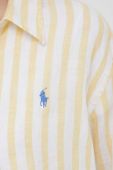Сорочка з льону Polo Ralph Lauren колір жовтий relaxed класичний комір