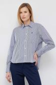 Бавовняна сорочка Polo Ralph Lauren жіноча relaxed класичний комір колір блакитний (2951065)