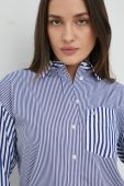 Бавовняна сорочка Lauren Ralph Lauren жіноча relaxed класичний комір колір блакитний