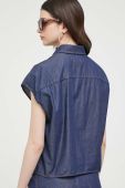 Бавовняна сорочка Love Moschino жіноча колір синій relaxed класичний комір