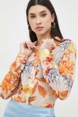Сорочка Guess жіноча колір помаранчевий regular класичний комір