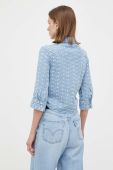 Сорочка Guess жіноча regular класичний комір колір блакитний (3247480)