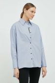 Бавовняна сорочка Herskind жіноча regular класичний комір колір блакитний