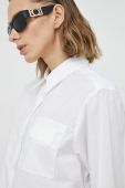 Бавовняна сорочка Remain жіноча колір білий relaxed класичний комір (2882663)