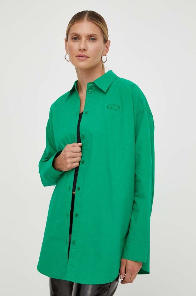 Бавовняна сорочка R?sum? жіноча колір зелений relaxed класичний комір