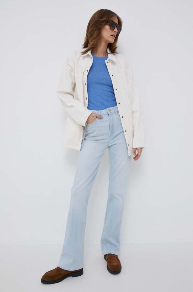Бавовняна сорочка Pepe Jeans River Stripe жіноча колір білий relaxed класичний комір фото 2