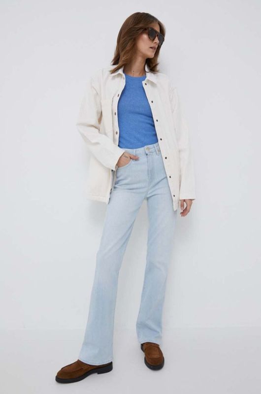 Бавовняна сорочка Pepe Jeans River Stripe жіноча колір білий relaxed класичний комір фото 2