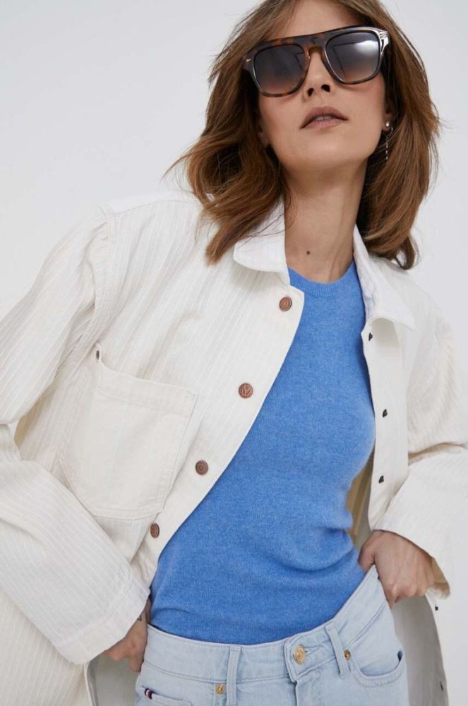 Бавовняна сорочка Pepe Jeans River Stripe жіноча колір білий relaxed класичний комір фото 4