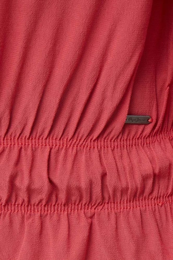 Блузка Pepe Jeans жіноча колір червоний однотонна фото 5