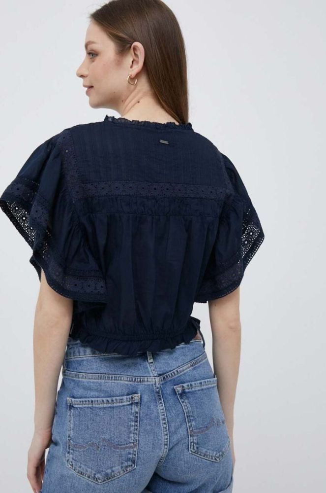 Бавовняна сорочка Pepe Jeans жіноча колір синій regular фото 3