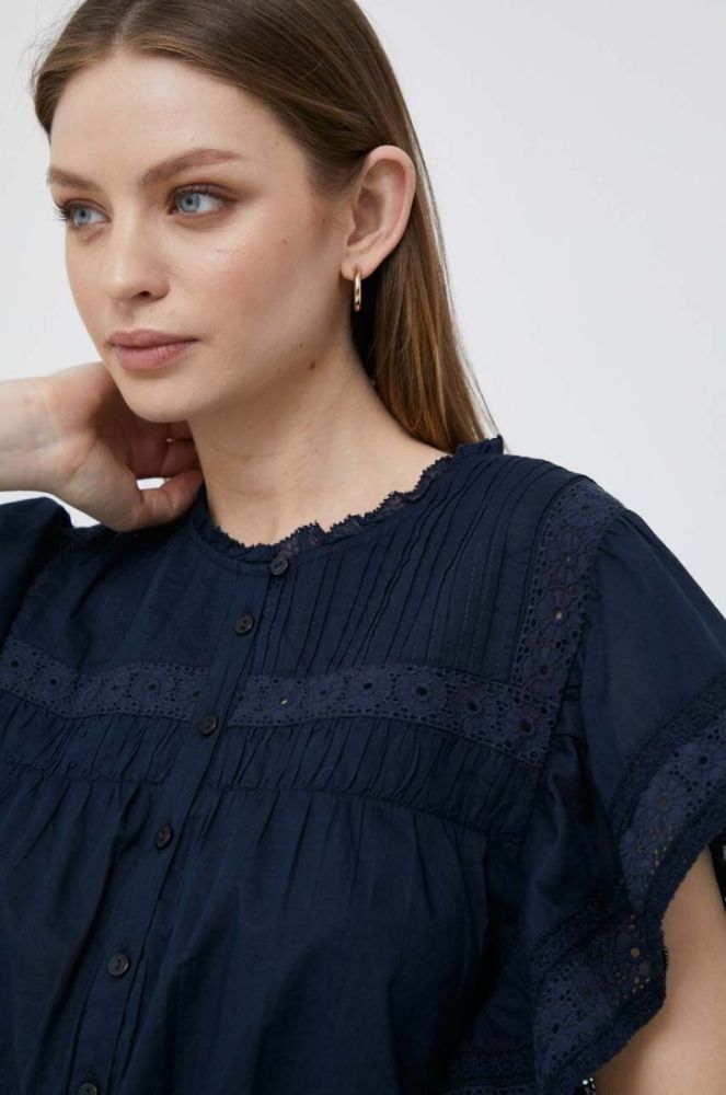 Бавовняна сорочка Pepe Jeans жіноча колір синій regular фото 4