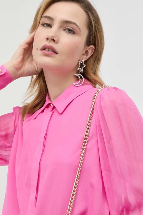 Сорочка Liu Jo жіноча колір фіолетовий regular класичний комір