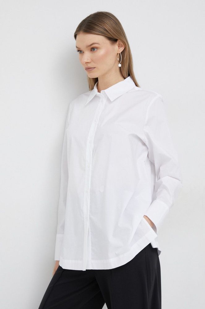 Сорочка Joop! жіноча колір білий relaxed класичний комір (2909019)