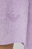 Льняна блузка Emporio Armani колір фіолетовий