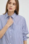 Бавовняна сорочка MAX&Co. жіноча regular класичний комір колір блакитний (3044124)