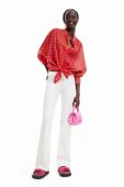 Сорочка Desigual жіноча колір червоний relaxed класичний комір (3051984)
