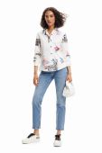 Бавовняна сорочка Desigual жіноча колір білий regular класичний комір (3044154)